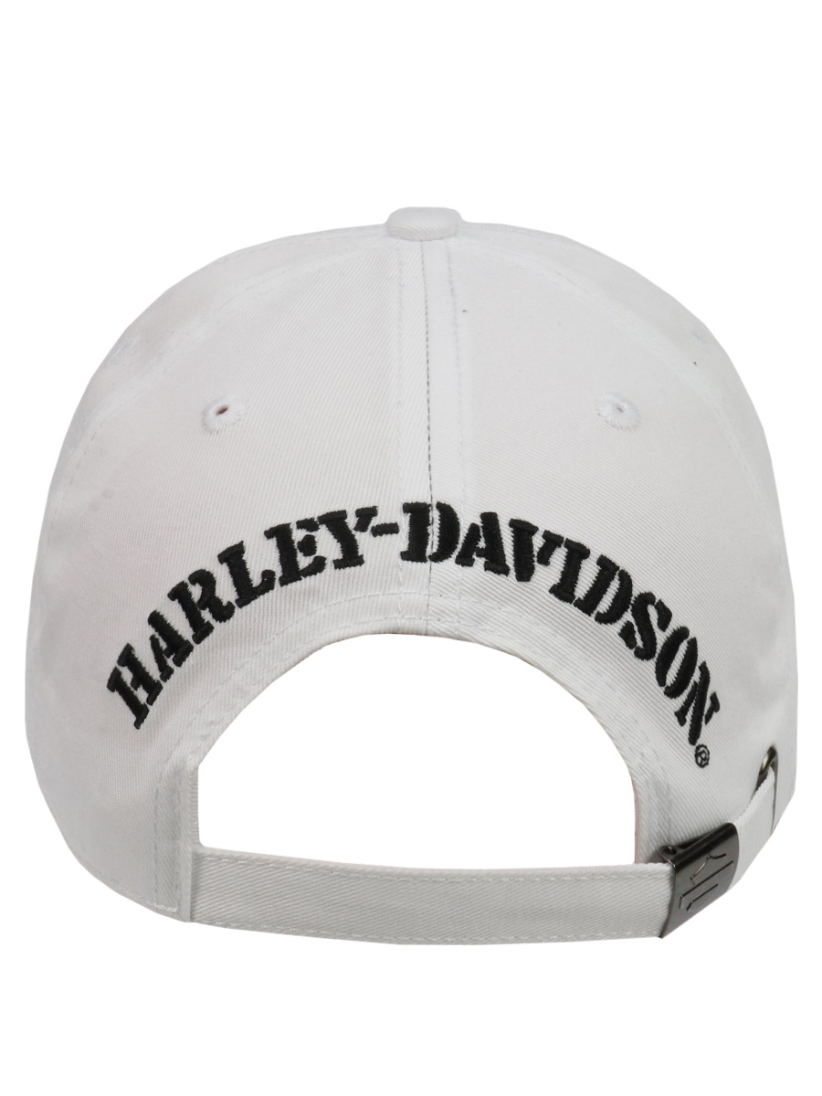 Бейсболка Harley-Davidson с 3D вышивкой Белая - фото 3 - rockbunker.ru